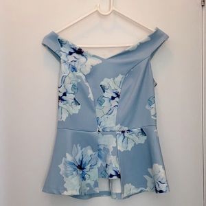 Silky off-shoulder floral top